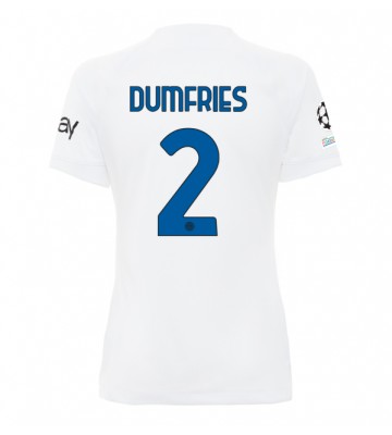 Inter Milan Denzel Dumfries #2 Udebanetrøje Dame 2023-24 Kort ærmer